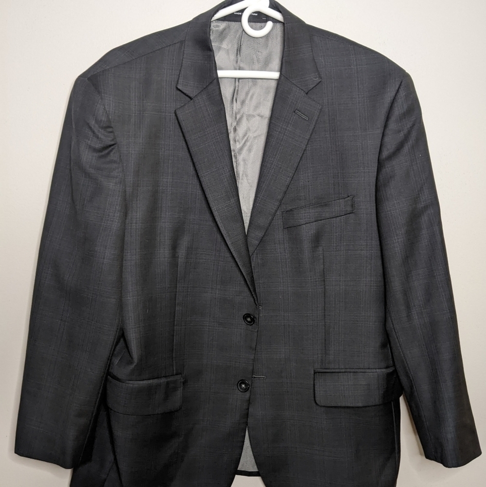 Kenneth Cole Mens Slim Fit Blazer Gray 42 Short
